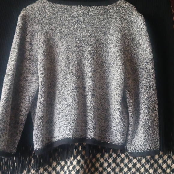 Kim Rogers Black and White Textured Open Cardigan - Picture 3 of 4